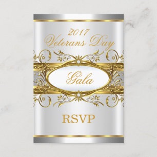 RSVP Gold Silver White and Gold Plaque Party