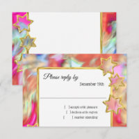 RSVP Gold Star Abstract Red Tie Dye