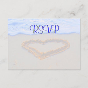 RSVP Guest Reply Enclosure Heart in Sand Card