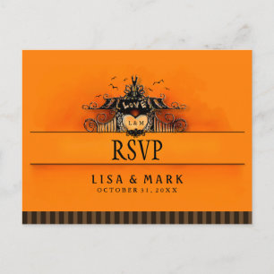 RSVP Halloween Postcard - Orange & Black Love