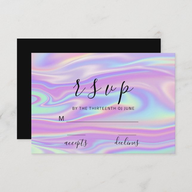 RSVP Holographic Blue Pink Mermaid  (Front/Back)