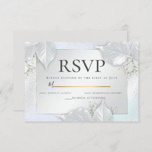 RSVP   Icy Blue Pearl Shimmer Invitation