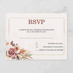 Rsvp in spanish wedding postcard