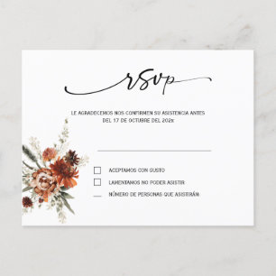 Rsvp in spanish wedding postcard