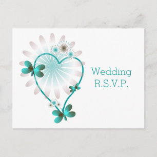 RSVP Insert Postcard Mint Butterfly Heart