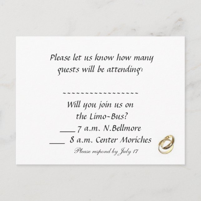 rsvp invitation postcard (Front)