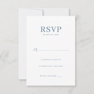RSVP Joyfully Accepts Blue Minimalist Card