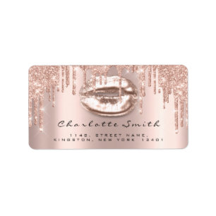 RSVP Kiss Rose Lips Sparkly Glitter Makeup Logo Label