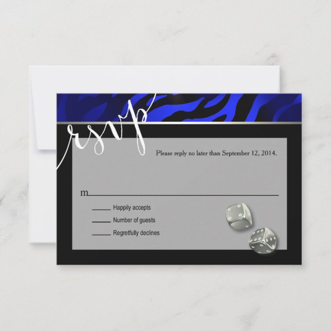 RSVP Las Vegas Art Deco Zebra | black blue silver Card (Front)