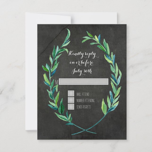 RSVP Laurel Wreath Olive Leaf Branch Chalkboard (Front)