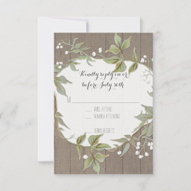 RSVP Laurel Wreath Rustic Country Foliage Wooden (Front)