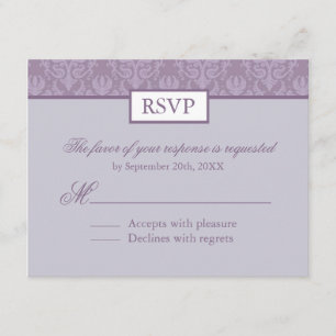 RSVP - Lavender Damask Reply Cards