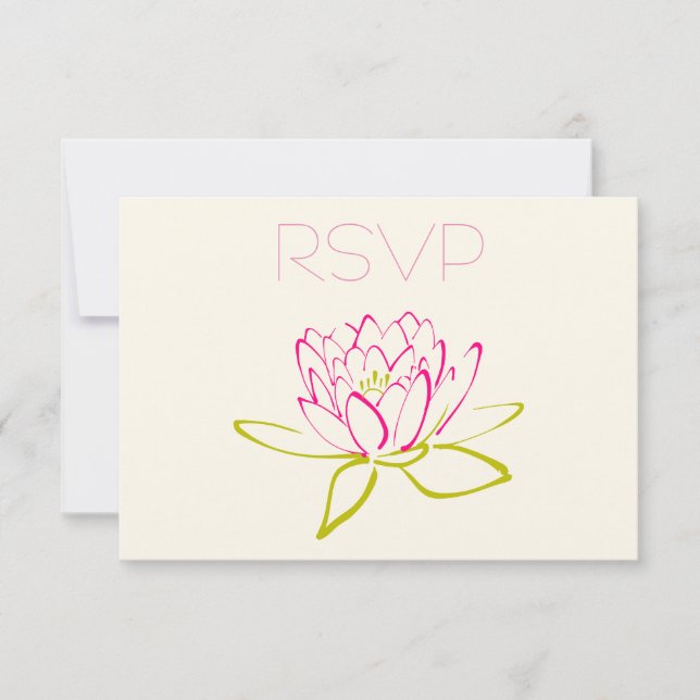 RSVP Lotus Flower / Water Lily Illustration (Front)
