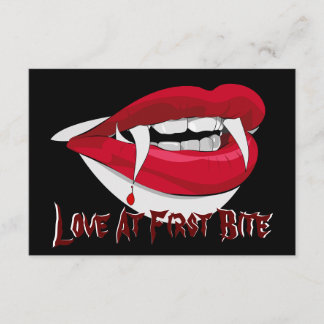 RSVP - Love At First Bite - Black Background Invitation