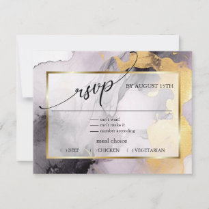 RSVP   Marbled Dusty Rose Black Gold Abstract 