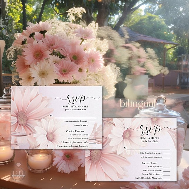 RSVP Margarita rosa elegante  Card (Creator Uploaded)