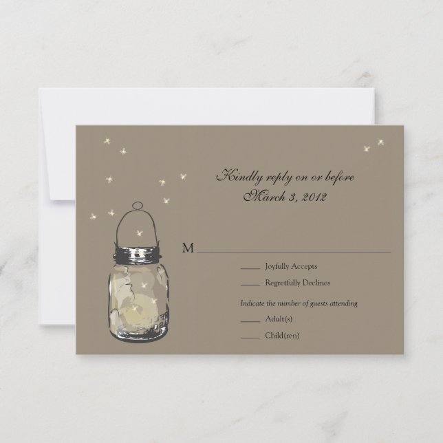 RSVP Mason Jar & Fireflies Wedding (Front)