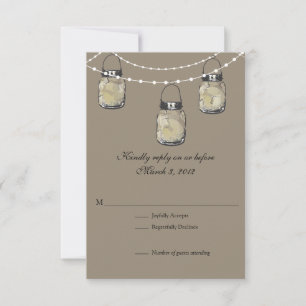RSVP Mason Jar Wedding Card