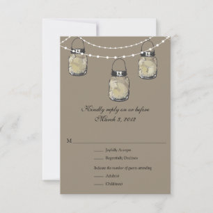 RSVP Mason Jar Wedding Card