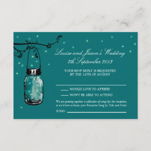 RSVP Mason Jar Wedding Card