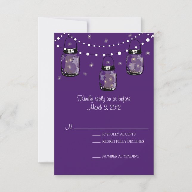 RSVP Mason Jar Wedding Card (Front)