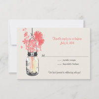 RSVP Mason Jar & Wildflowers Wedding