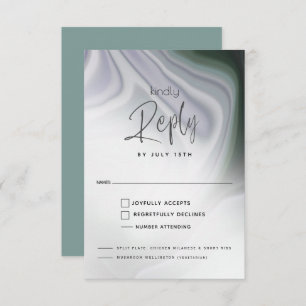 RSVP MEAL CHOICE Dusty Jade and Violet Abstract