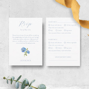RSVP Meal Selection Hydrangea 2 Guest Wedding RSVP Enclosure Card