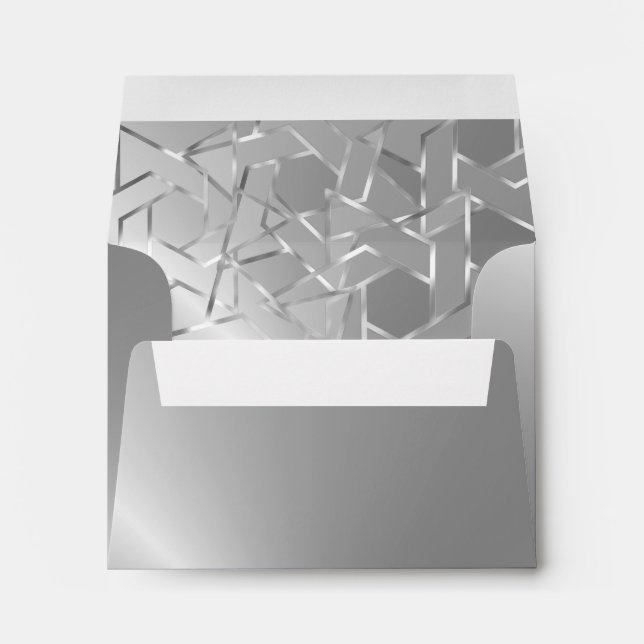 RSVP Metallic Look Star of David Silver Envelope (Back (Bottom))