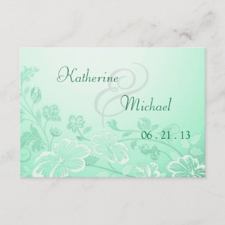 RSVP Mint Green Floral Posh Card