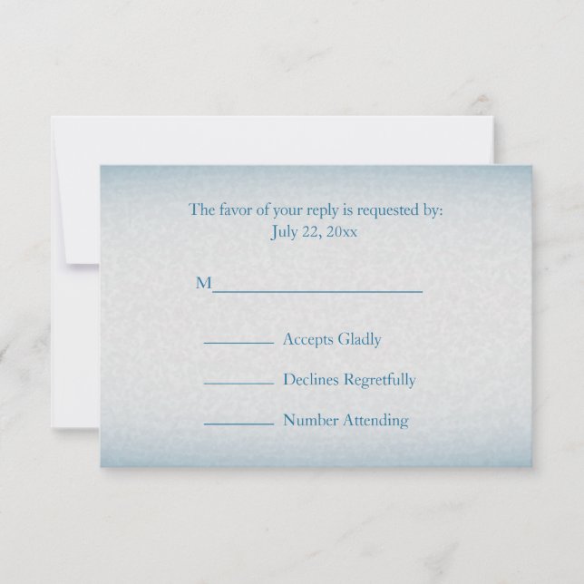 RSVP Modern Blue Watercolor Splash Card (Front)