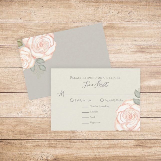 RSVP Modern Elegant Minimalist Floral Rustic Sage (Creator Uploaded)