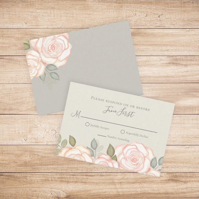 RSVP Modern Elegant Minimalist Floral Sage Green (Creator Uploaded)