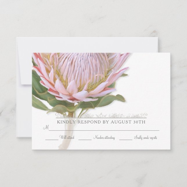 RSVP Modern Floral Elegant Simple Protea Flower (Front)