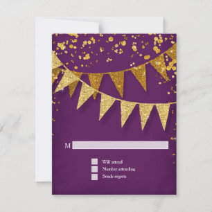 RSVP Modern Pennant Banner w Glitter Confetti