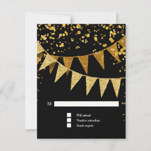 RSVP Modern Pennant Banner w Glitter Confetti Card