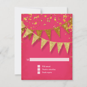 RSVP Modern Pennant Banner w Glitter Confetti Card