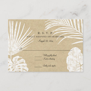 RSVP Modern Simple Kraft Tropical Leaf Beach Art Card