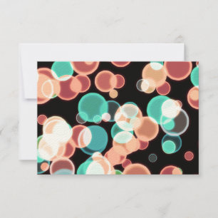 RSVP Multicolored Bubbles on a Black Background Card