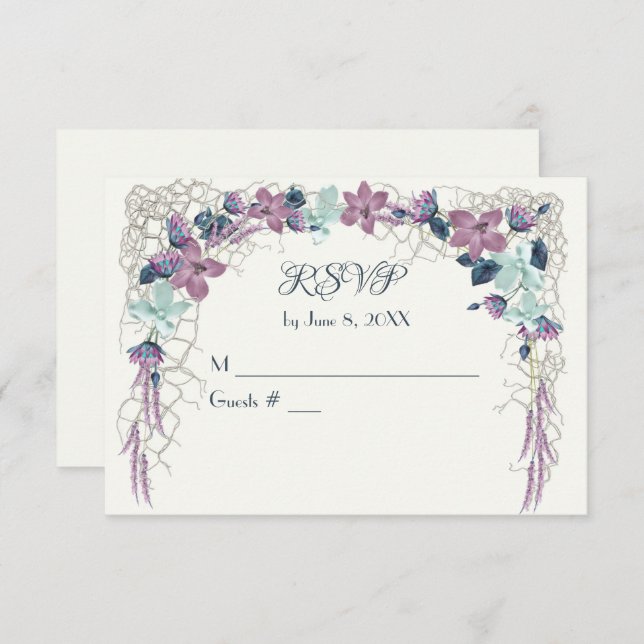 RSVP Nautical Floral Arch Enclosure Card (Front/Back)