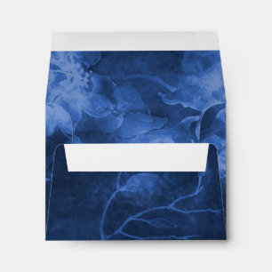 RSVP Navy Blue Watercolor Flowers Allover Envelope