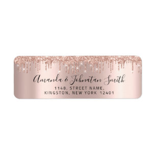 RSVP New Wedding Address Rose Gold Drips