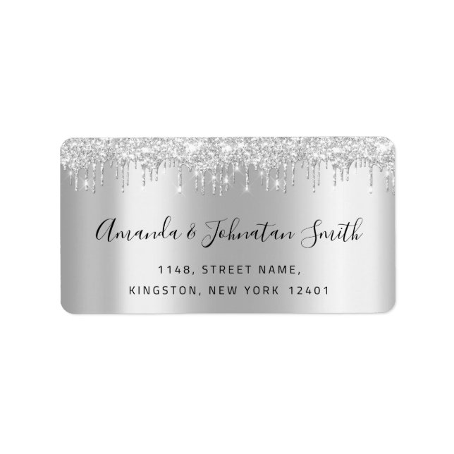 RSVP New Wedding Adress Silver Grey Drips Grey Label (Front)
