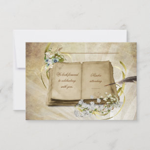 RSVP- Old Wedding Book RSVP Card