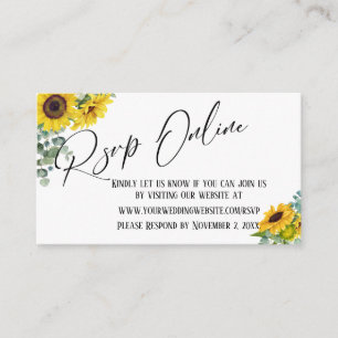 RSVP Online Handwriting Sunflower & Eucalyptus Enclosure Card