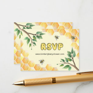 RSVP Online Little Bee Baby Shower Website  Enclos Enclosure Card