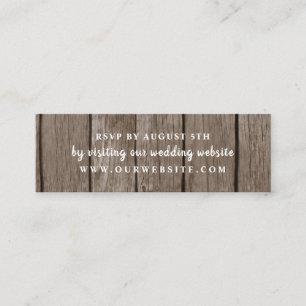 RSVP online rustic wood wedding enclosure card