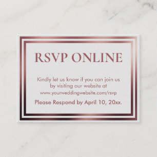 RSVP Online Simple Elegant Rose Gold on Grey Enclosure Card