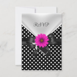 RSVP Party Spot Polka Dot Black White Pink