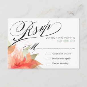 RSVP Peachy Orange Floral Deluxe 2-sided Card